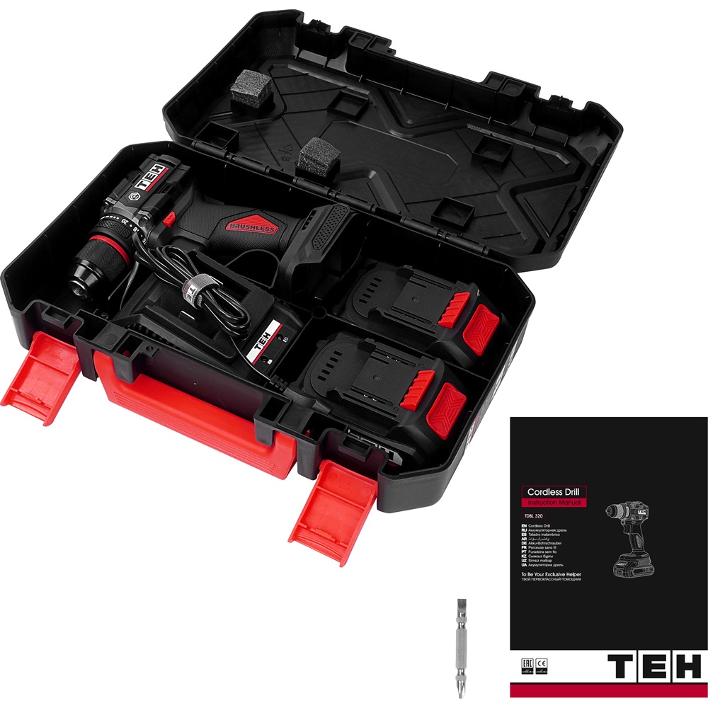 Дрель аккумуляторная 20V TEH TDBL320-2B — изображение 8