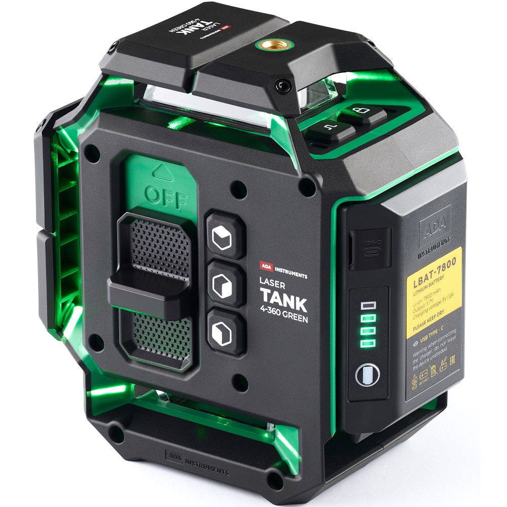 Лазерный уровень ADA LaserTANK 4-360 GREEN Ultimate Edition А00632 — изображение 3