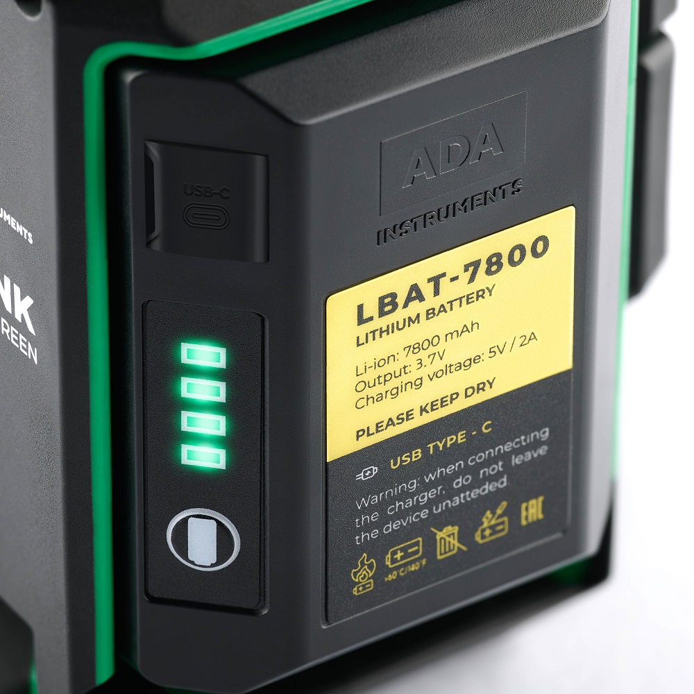 Лазерный уровень ADA LaserTANK 4-360 GREEN Ultimate Edition А00632 — изображение 8