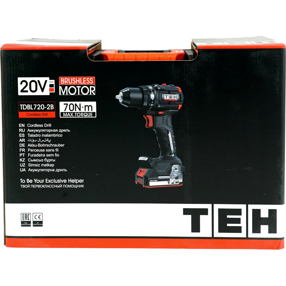 Дрель аккумуляторная 20V TEH TDBL720-2B — изображение 15