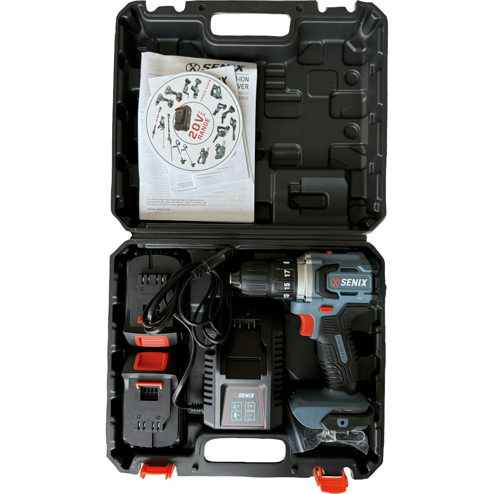 Дрель аккумуляторная SENIX PDDX2-M2-EU KIT, 2акб, зу, кейс — изображение 7